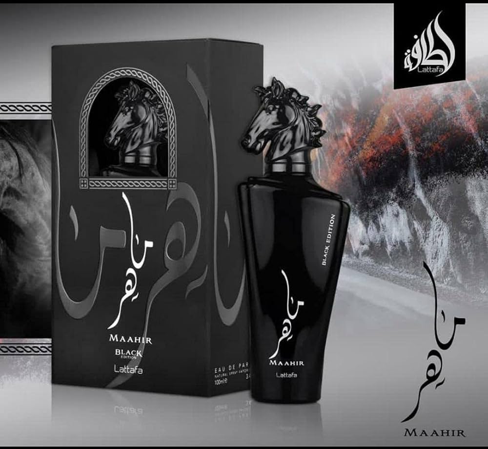 Maahir Black Edition by Lattafa 3.4fl Oz, 100ml